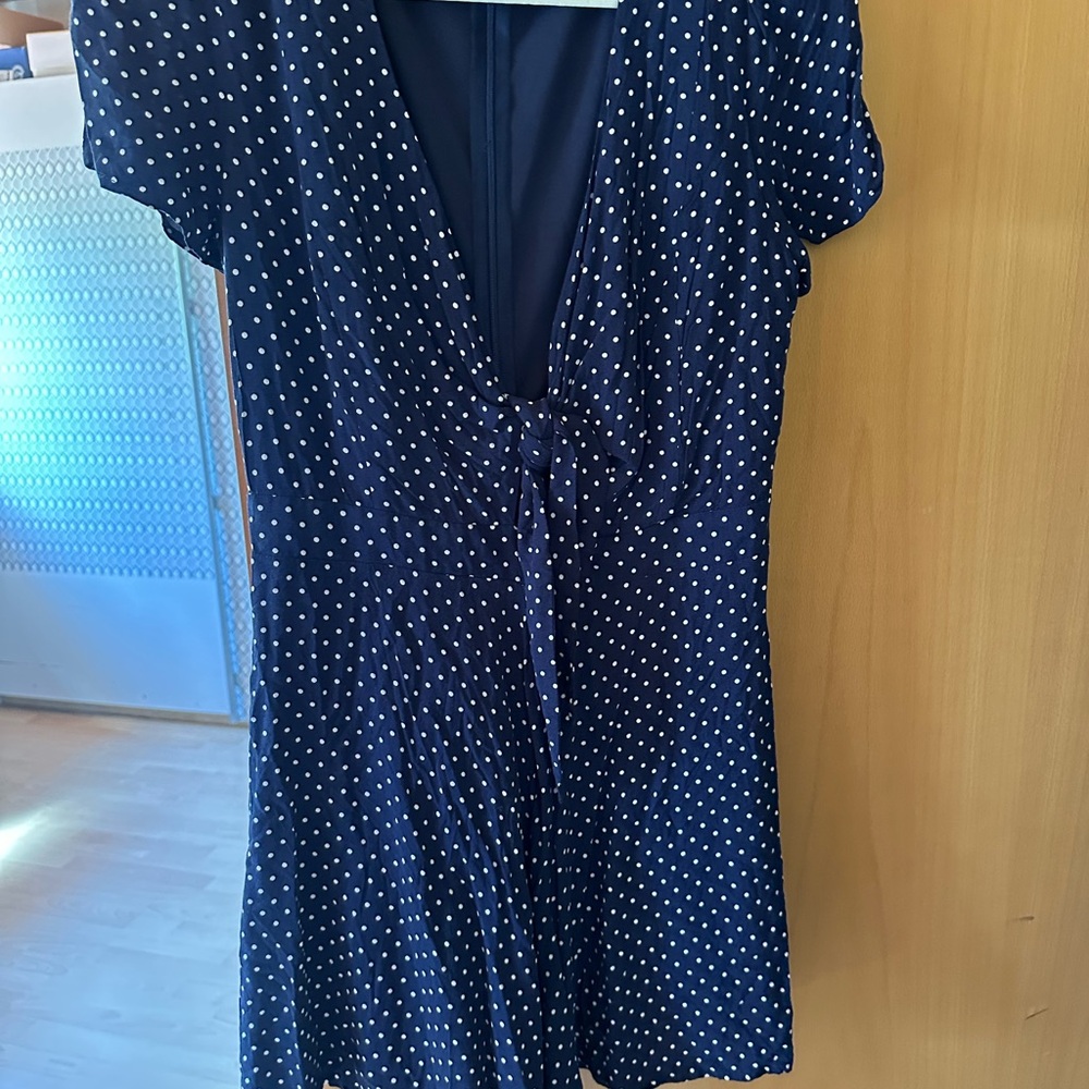 Navy Polka Dot Romper